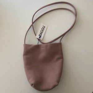 BAGGU Leather Crossbody Purse